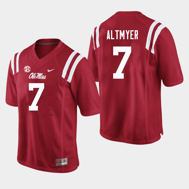 Men #7 Luke Altmyer Ole Miss Rebels College Football Jerseys Sale-Red